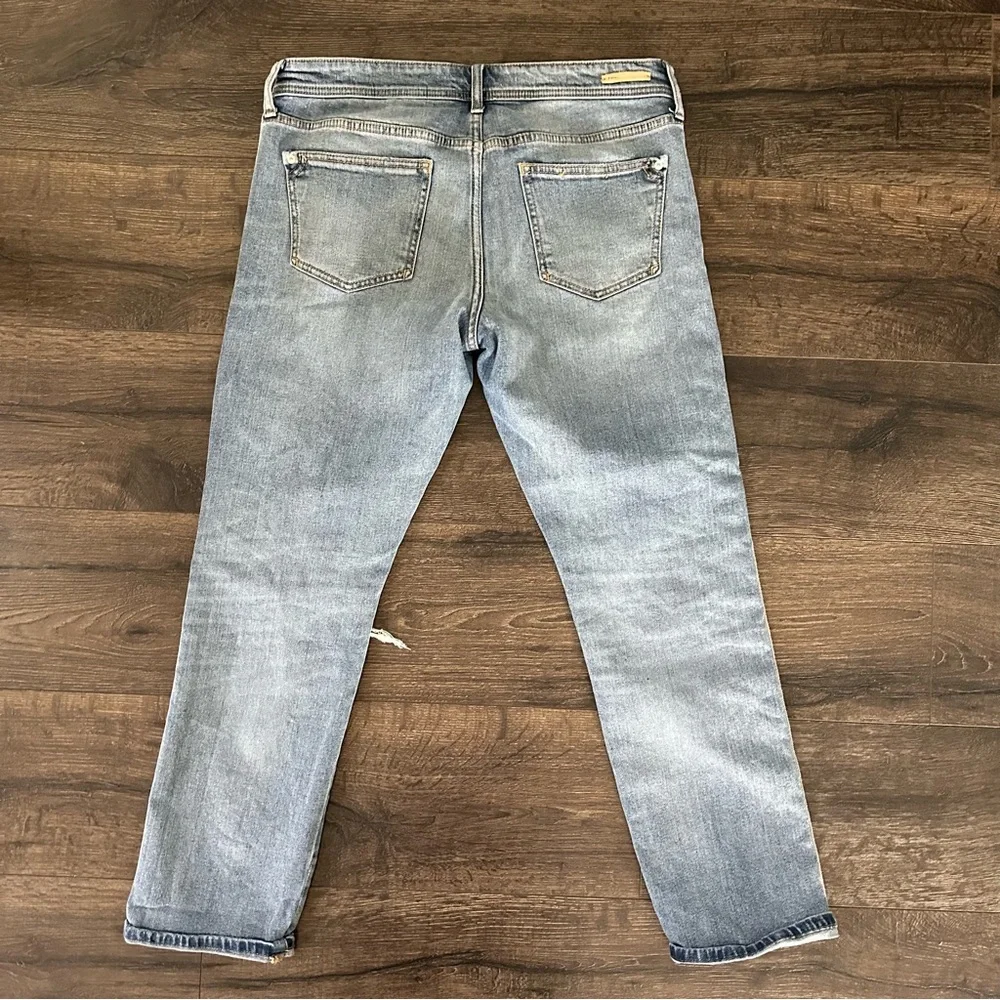 Anthropologie Pilcro Distressed Velvet Side Striped Slim Boyfriend Jeans Size 28 - Picture 5 of 8